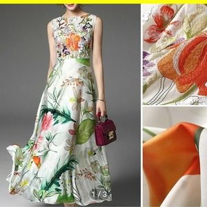 Mooerkerr embroidery floral maxi dress sz Small